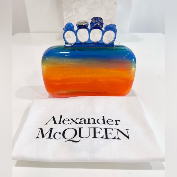 Alexander McQueen Multicolor Knuckle Clutch Bag - Picture 2 of 12